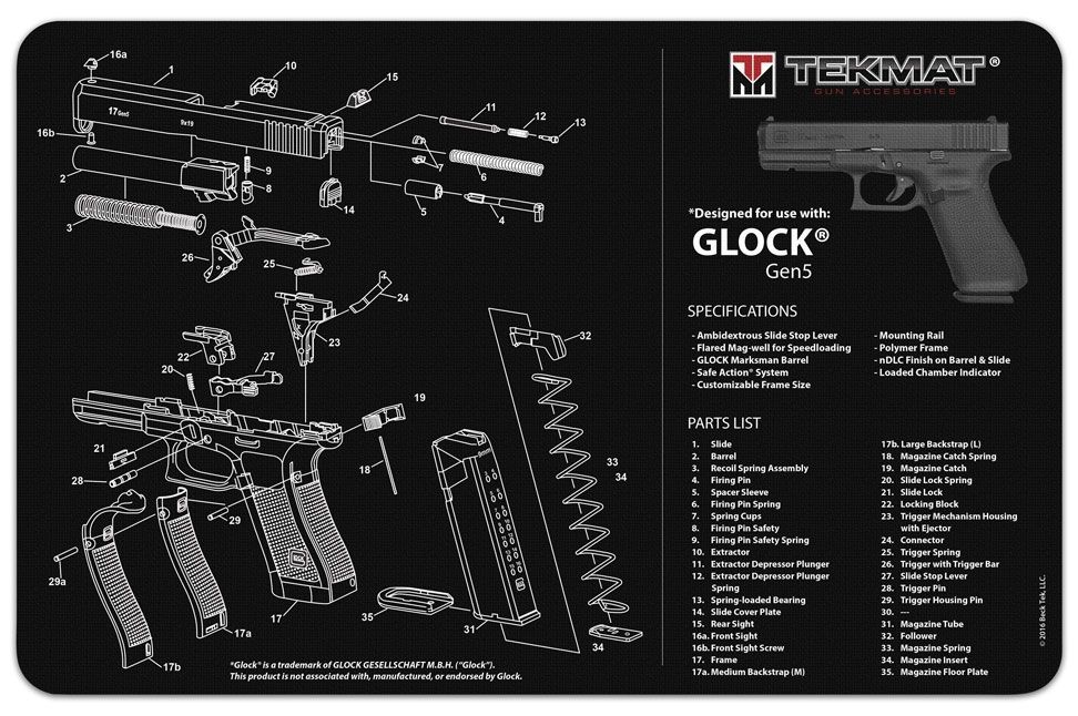 TAPIS DE DÉMONTAGE TEKMAT POUR GLOCK GEN5 – Image 2