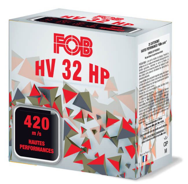 Cartouches de chasse fob hv 32 hp - 32g - cal.12