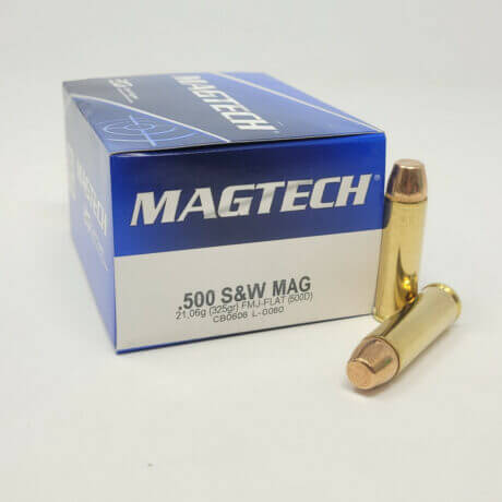 Magtech 500 Smith&Wesson Magnum Ammunition MT500D 325 Grain Full Metal Jacket Flat Point 20 rounds