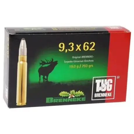 MUNITIONS BRENNEKE TUG 9.3X62 293 GRAINS