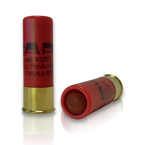 6 cartouches Gomm Cogne balle caoutchouc, calibre 16/67