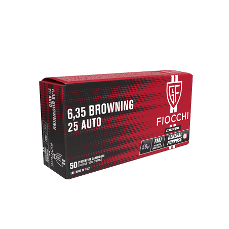 CARTOUCHE FIOCCHI C/6,35 - 25ACP - FMJ 50GR.