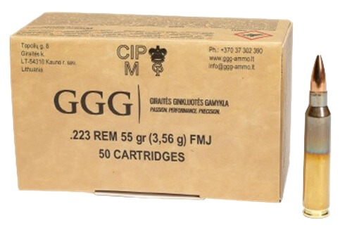 CARTOUCHES GGG cal.223 Rem FMJ 55 gr /50