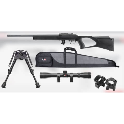 PACK 1 carabine REGENT RBA 1 CAL 22LR 20'' chargeur 10 coups (BIPIED, Lunette 4X32, MONTAGE ET FOURREAU)